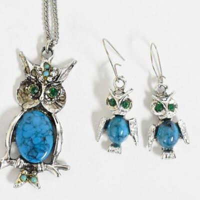 Costume Owl Jewelry Set
