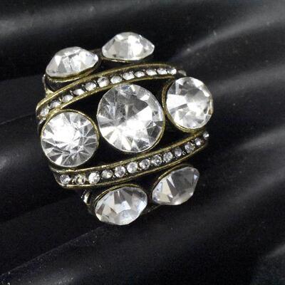 Large Rhinestone Costume Ring (Size 6 1/2)
