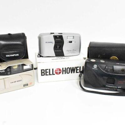 Three 35mm Cameras Olympus Minolta & More