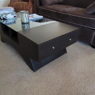 modern wood and glass center table