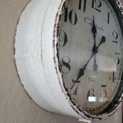 Vintage round wood wall clock