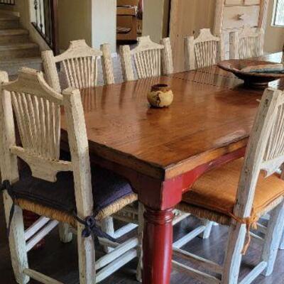 Fantastic 10 person barn table and chairs