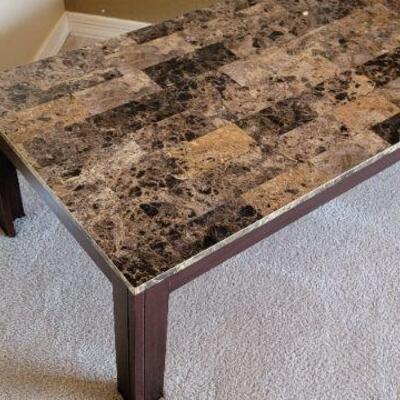 Marble and wood center table