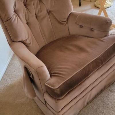comfy brown velvet reading chair