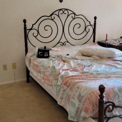 Queen bed and Iron bedframe