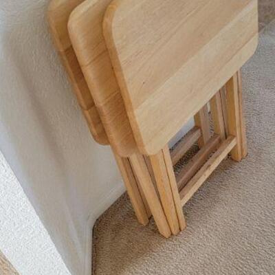 foldable wood serving tables / trays