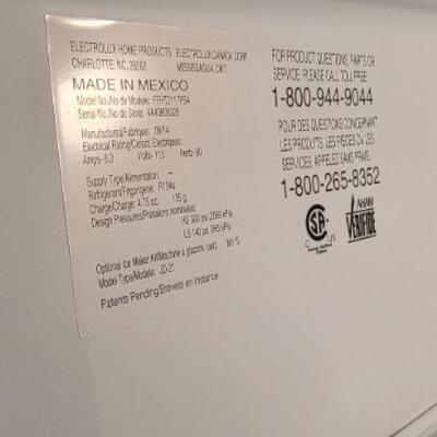 Electrolux Chrome Refrigerator label detail