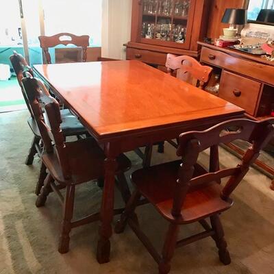 Maple dining table and 6 chairs $269
table 48 X 34 X 29