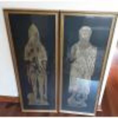 This is a pair of rubbings, in bronze done from a couple of tombstones, one of a kind