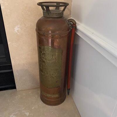 Antique copper fire extinguisher