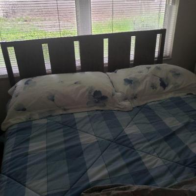 Queen size bed includes mattress, box springs, bed frame and bed