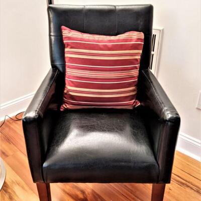 Black leather occasional chair