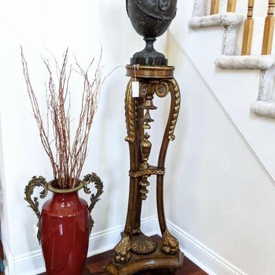 Vase and pedestal vignette
