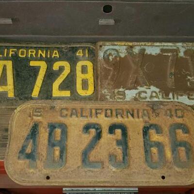 #1516 â€¢ 3 Vintage California License Plates