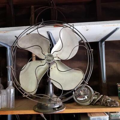 #1464 â€¢ Vintage Signal Fan And GE Light
