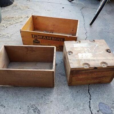 #1520 â€¢ 3 Vintage Wooden Boxes