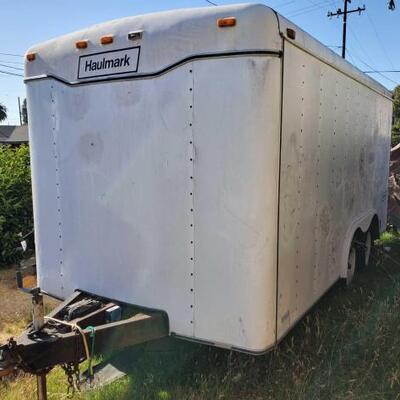 105	

14.5' Haulmark Double Axle Box Trailer
VIN: 16HPB1424SH030110 Box measures 14.5' x 8' Contents inside NOT included