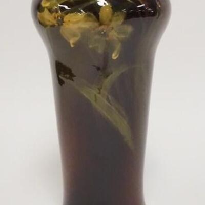 1016	BROWN GLAZED ART POTTERY VASE, #3 IMPRESSED IN THE BASE, 10 1/2 IN HIGH
