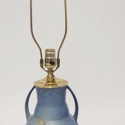 1024	ROSEVILLE WINDSOR BLUE LAMP, SCARCE COLOR, 10 1/2 IN HIGH TO TOP OF POTTERY PORTION
