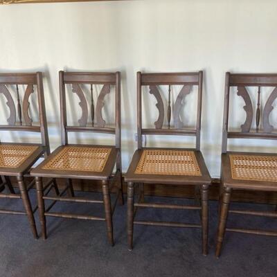Four Walnut Caned Back Chairs are in EXCELLENT condition.  Price for all four is $125
