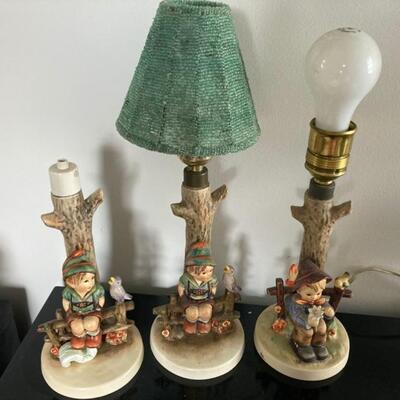 Three Hummel Lamps.  Priced at $20 for all three.