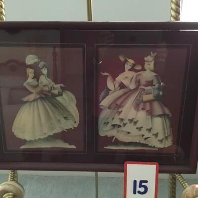 #15 Victorian Print of Ladies.  Frame measures 19" x 13". Priced at $45