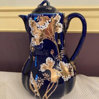 Cobalt blue & gold tea/chocolate pot.  Priced at $65