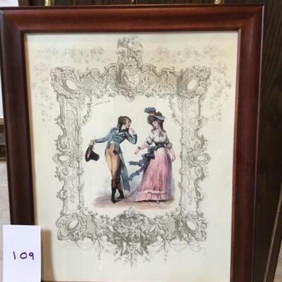 #109 Victorian Print. 19.5" x 23" Priced at $20