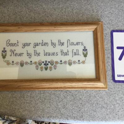#79 Counted Cross Stitch. Count your Garden... 11.5" x 7" Priced at $18