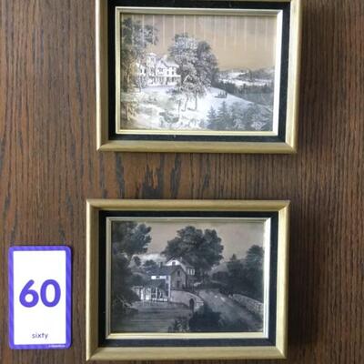 #60 Set of two Lithographs. 10" x 8"  Priced at $45