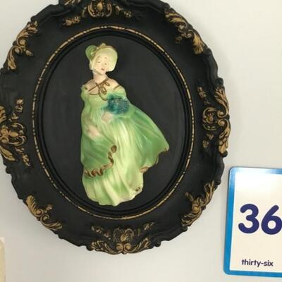 #36 Victorian Style Woman holding flowers.  Frame measures 10.5" x 12".  Priced at $18