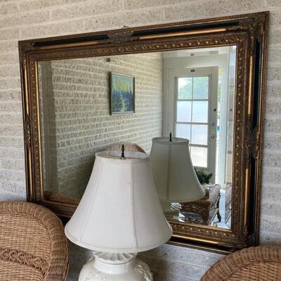 Black & Gold Bevelled Mirror measures 48" x 38".  Priced at $125