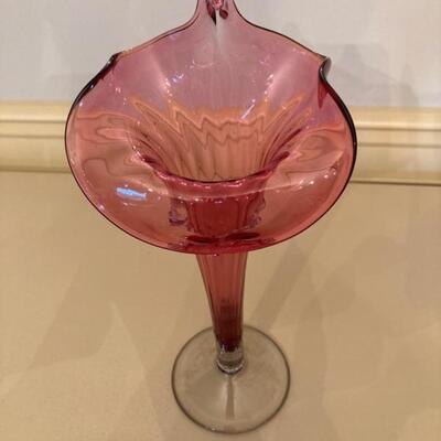 Jack in the Pulpit cranberry vase.  Priced at $55