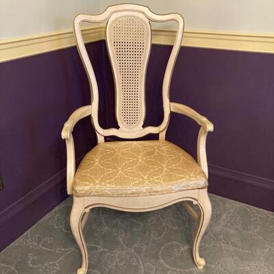 French Provincial Set includes two arm chairs.  Fabric Seats are covered with plastic.