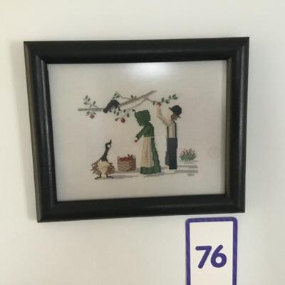 Counted cross stitch Cat in three 12" x 10" Priced at $15