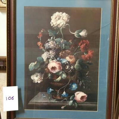 #106 Floral Print 23" x 29" Rich full color. Priced at $35