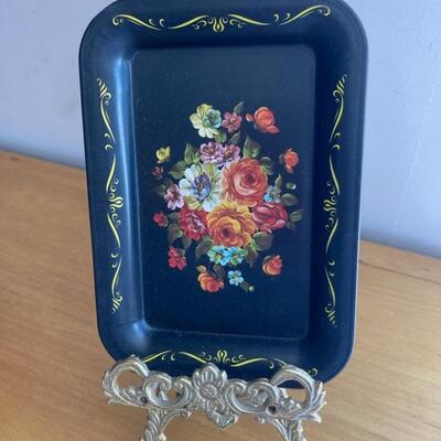 Miniature Hand Painted Tole Tray.