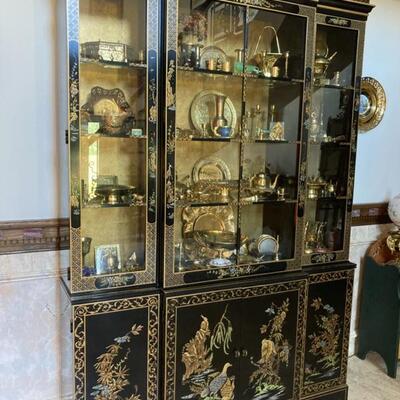 This Oriental Chinoiserie Breakfront measures 55