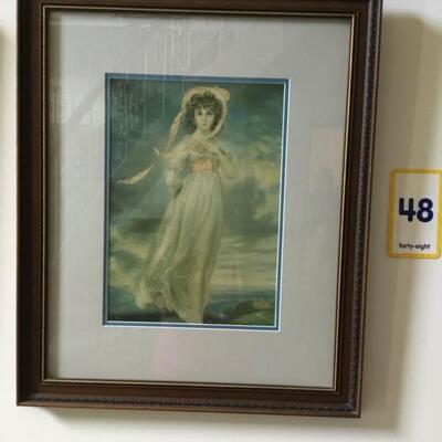 #48 Girl with Bonnet.  Frame measures 20" x 25". Priced at $35.