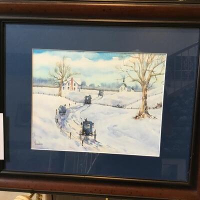  #104 Original Watercolor by Bill Venables. Going to Church. 24.5" x 20.5" Priced at $125