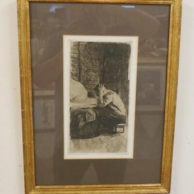 1260	FRAMED ENGRAVING BY KATHE KOLLOWITZ IMAGE IS 6 1/2 IN X 11 1/2 IN 
