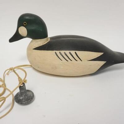 1208	WOOD DUCK DECOY SIGNED ON BOTTOM, 14 IN 
