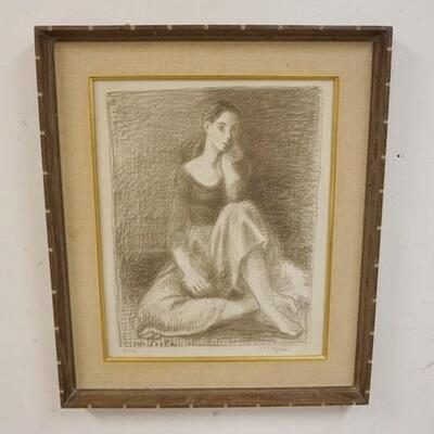 1262	FRAMED SIGNED & NUMBERED MOSES SOYER PRINT, 22 IN X 26 IN INCLUDING FRAME
