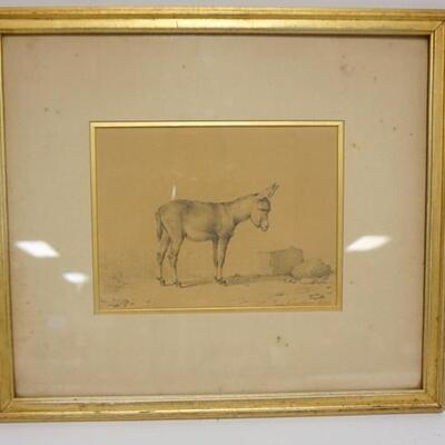 1175	ORIGINAL DRAWING BY EUGINE VERBOECKLOREN HAND SIGNED, DATED 1842, 15 3/4 IN X 12 IN INCLUDING FRAME
