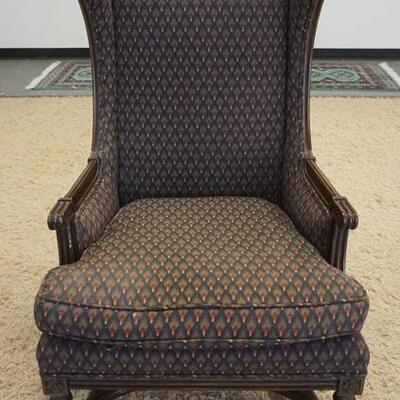 1100	UPHOLSTERED WING BACK ARM CHAIR 
