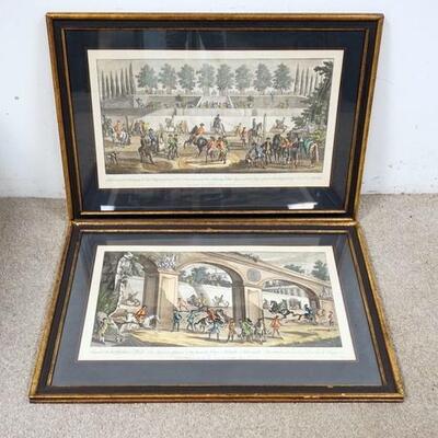 1018	PR OF HAND COLORED ENGRAVINGS OF THE VIENNA RIDING SCHOOL, PROFESSIONALLY FRAMED. 31 1/2 IN X 22 1/2 IN INCLUDING FRAME.
