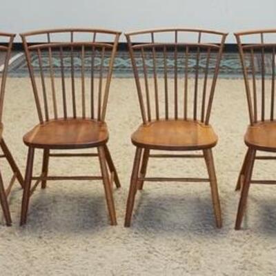 1048	SET OF SIX SOLID CHERRY WINDSOR CHAIRS, 2 ARM AND 4 SIDE. MADE BY HAGERTY COHASSET COLONIAL
