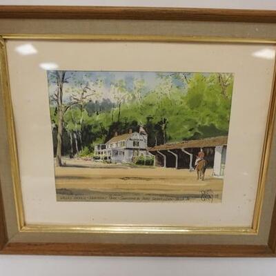 1177	DAVIS GRAY WATERCOLOR *VALLEY GREEN GOURMONT PARK* 1978, 16 1/4 IN X 16 1/2 IN INLCUDING FRAME
