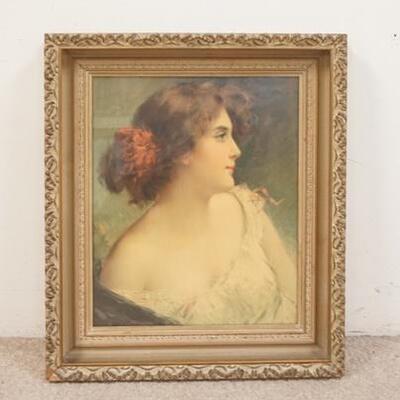 1268	PROFILE PORTRAIT PRINT OF A LADY, 21 1/2 IN X 25 IN INCLUDING FRAME
