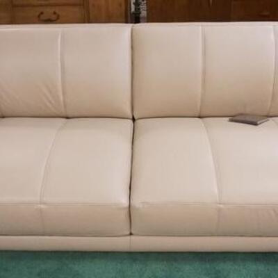 1044	NATAZZI ITALIAN LEATHER SOFA, UNUSED WITH TAGS, 79 IN X 33 IN X 24 3/4 IN HIGH
